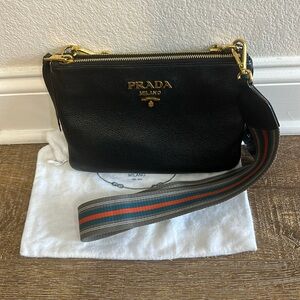 Prada Vitello Daino Leather Crossbody Bag